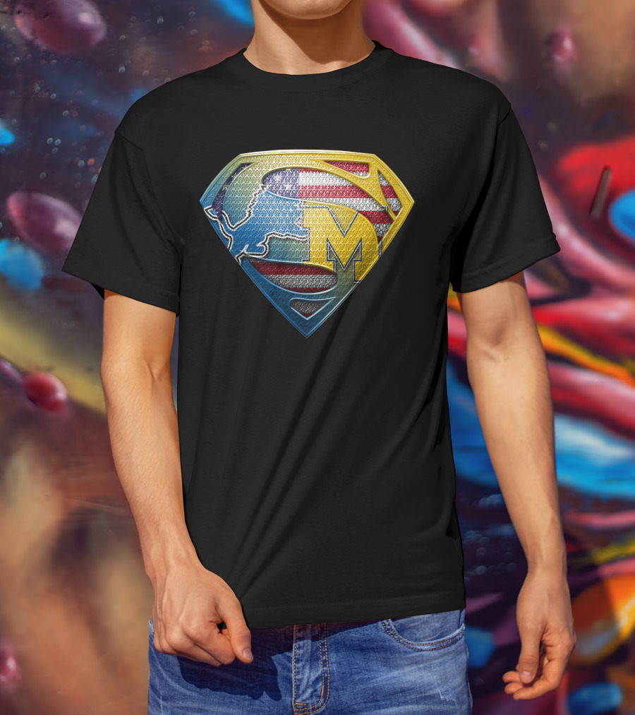 Superman Buffalo Michigan American Flag Logo Sspus077 T-Shirt