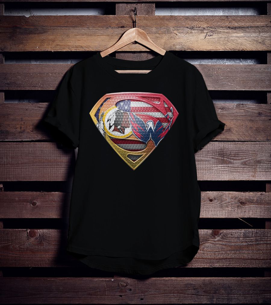 Washington Dc Sports Team Logos Superman Shield T-Shirt