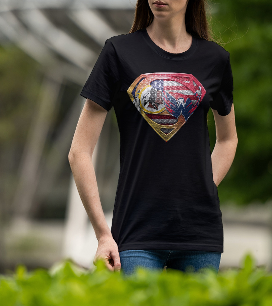 Washington Dc Sports Team Logos Superman Shield T-Shirt