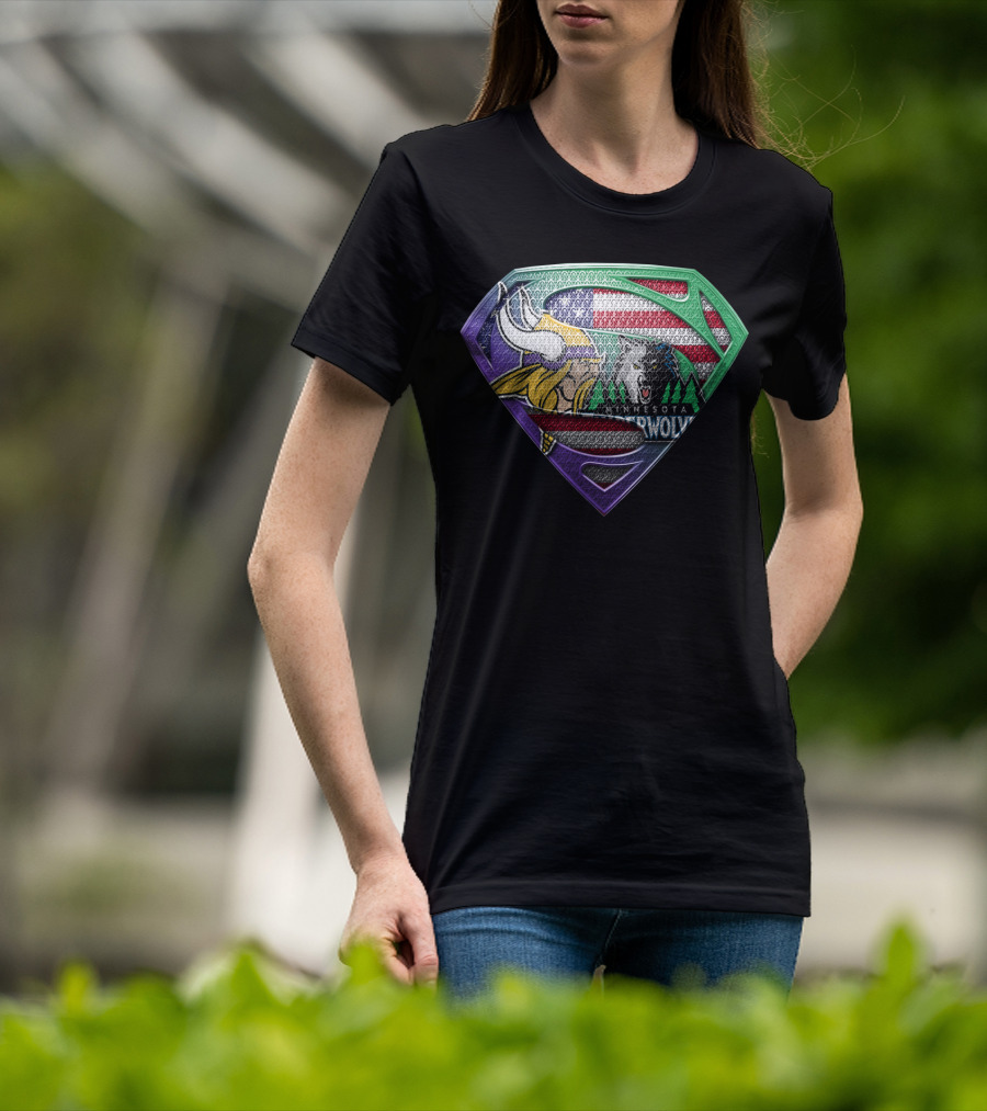 Minnesota Vikings Timberwolves Usa Superhero T-Shirt