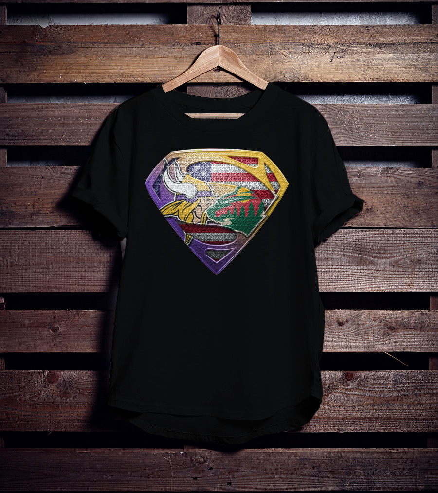 Vikings Wild Super Shield American Flag Fusion T-Shirt