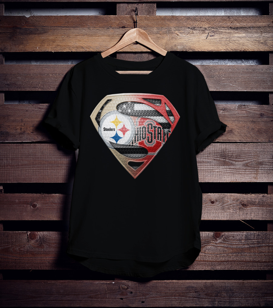 Steelers Ohio State Superman Logo Fusion T-Shirt