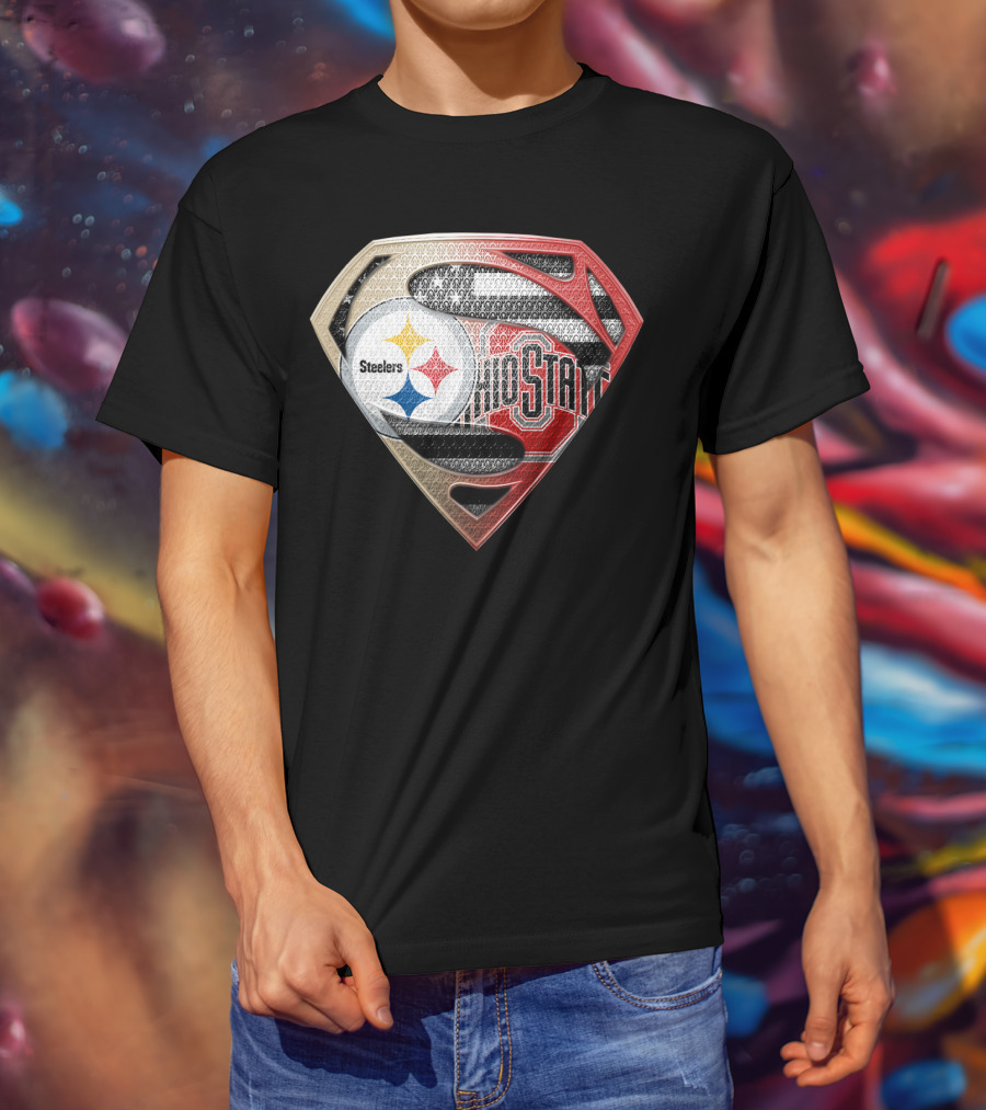 Steelers Ohio State Superman Logo Fusion T-Shirt