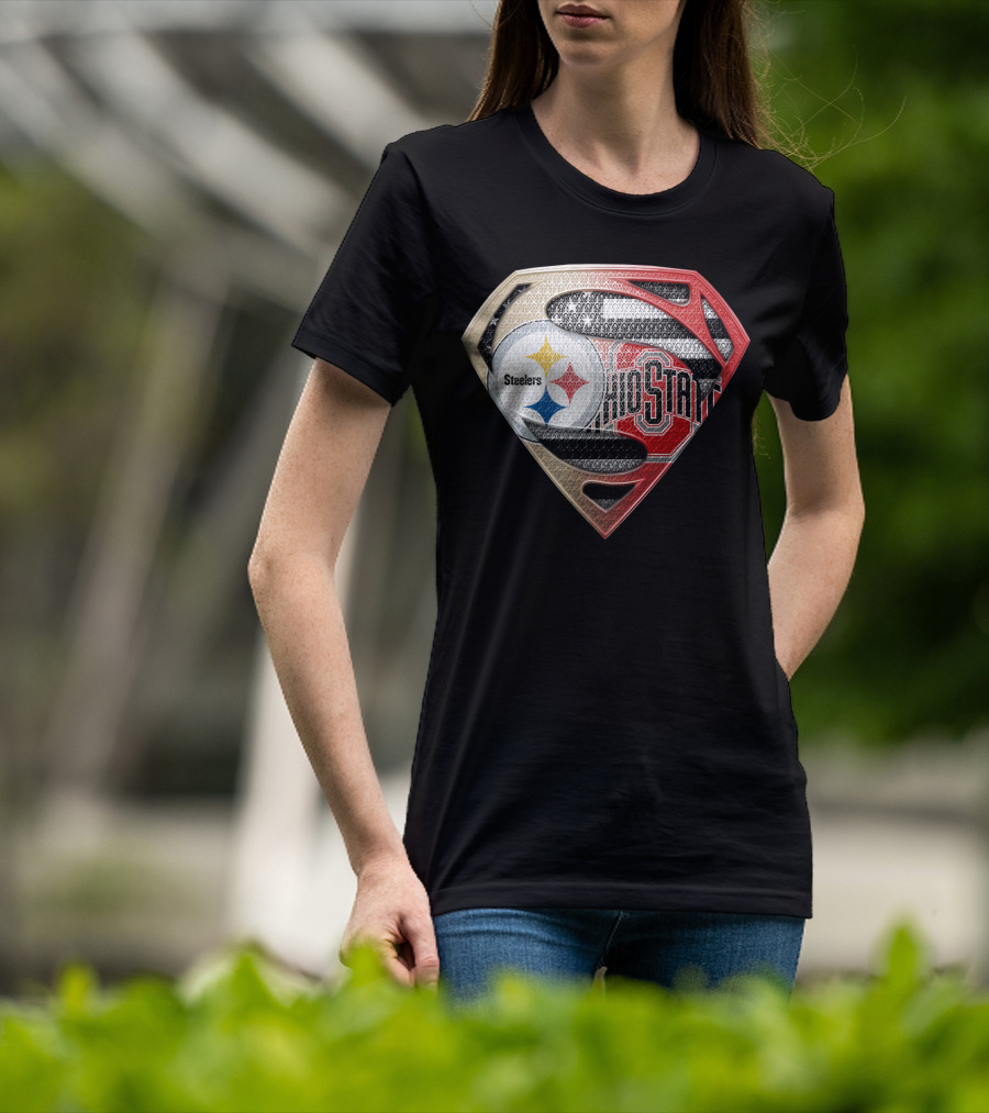 Steelers Ohio State Superman Logo Fusion T-Shirt