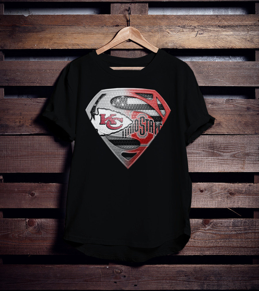 Kansas City Chiefs Ohio State Superman Logo Fusion T-Shirt