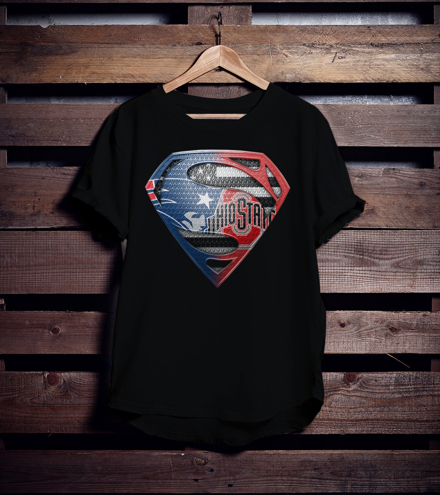 Ohio State Buckeyes Superman Logo With Stars And Stripes T-Shirt
