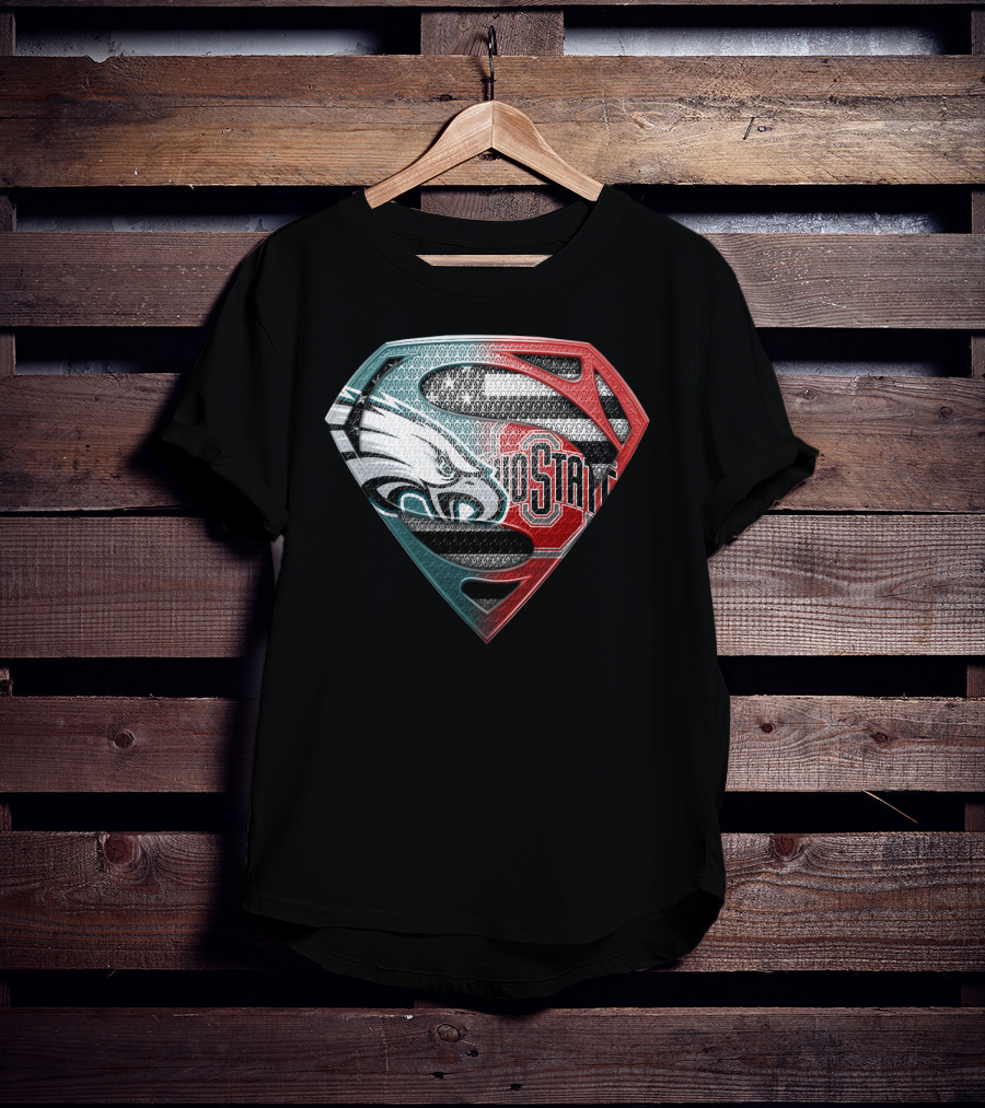 Philadelphia Eagles Ohio State Superman Shield T-Shirt