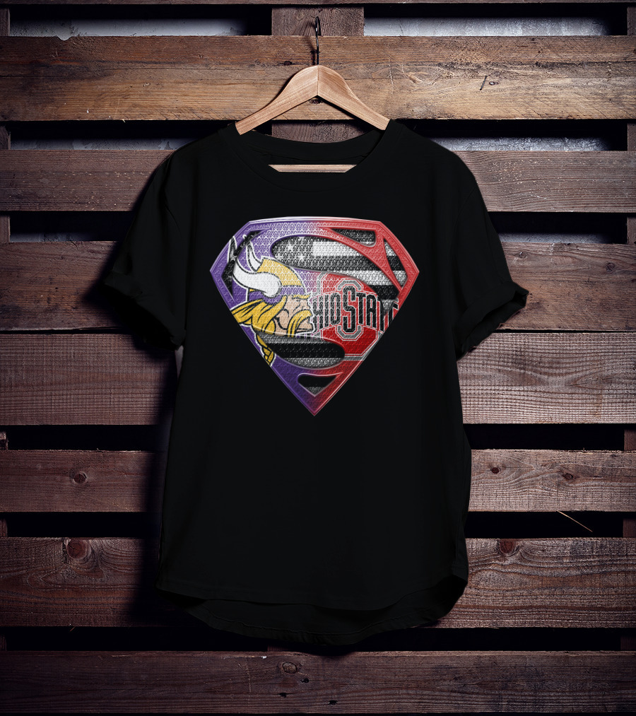 Minnesota Vikings Ohio State Blend Superman T-Shirt