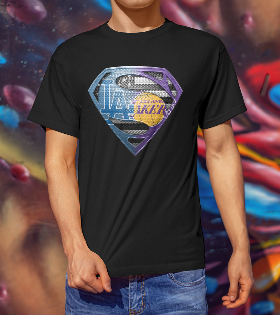 Lakers Superman Logo Los Angeles Basketball Icon Sspus156 T-Shirt