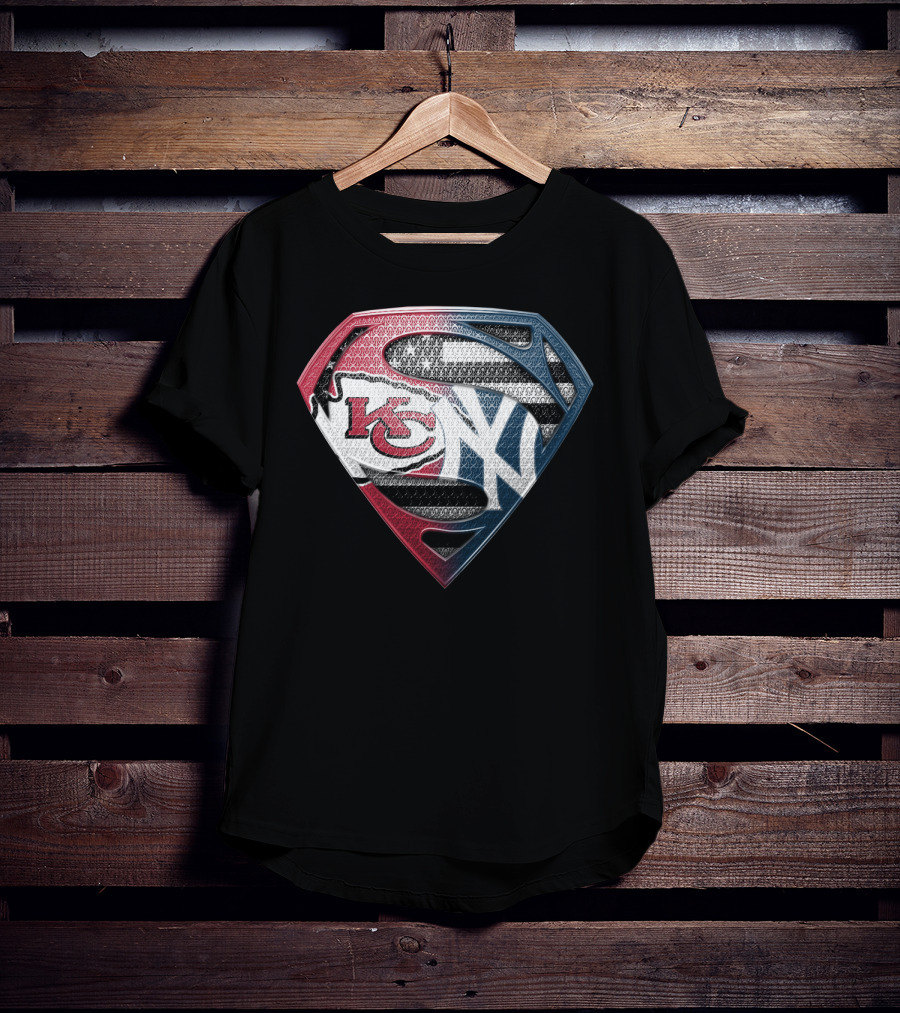 Kansas City Chiefs New York Yankees Superman T-Shirt