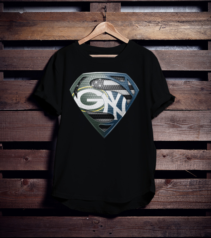 Green Bay Packers Superman Logo Shield Sspus168 T-Shirt