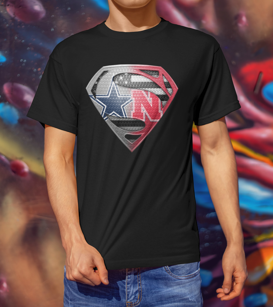 Cowboys Nebraska Fusion Superman Shield T-Shirt