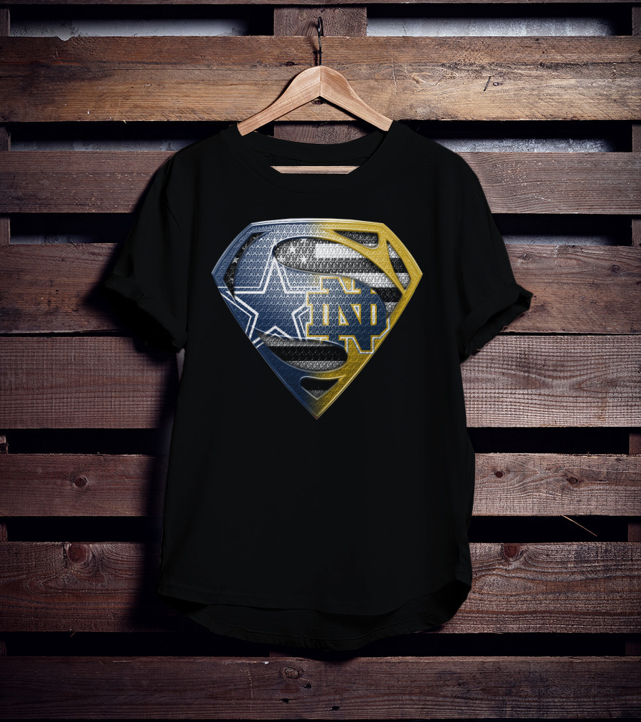 Notre Dame Dallas Cowboys Superman Shield T-Shirt