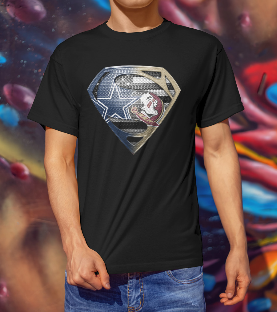Cowboys Seminoles Superman Logo Fusion T-Shirt