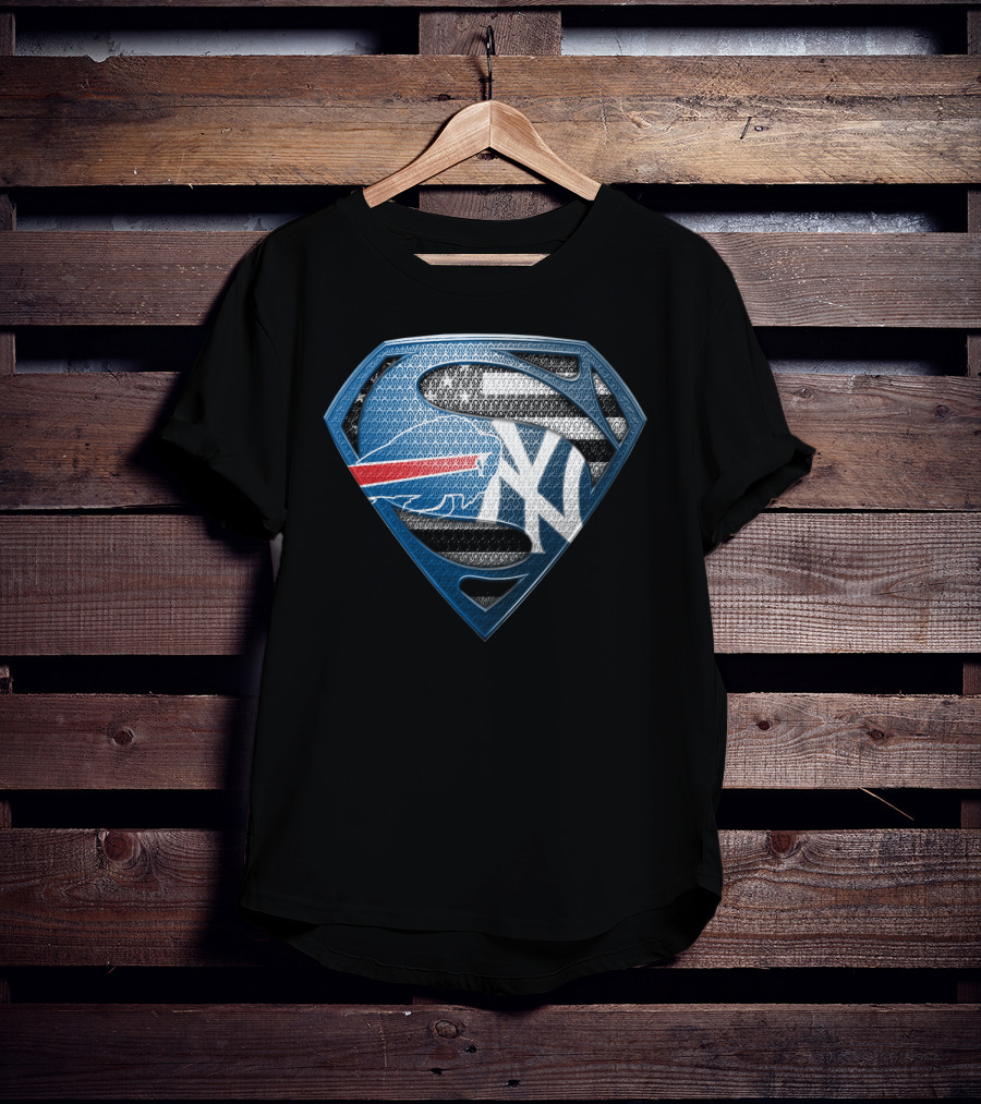 Buffalo Bills Superman New York Yankees T-Shirt