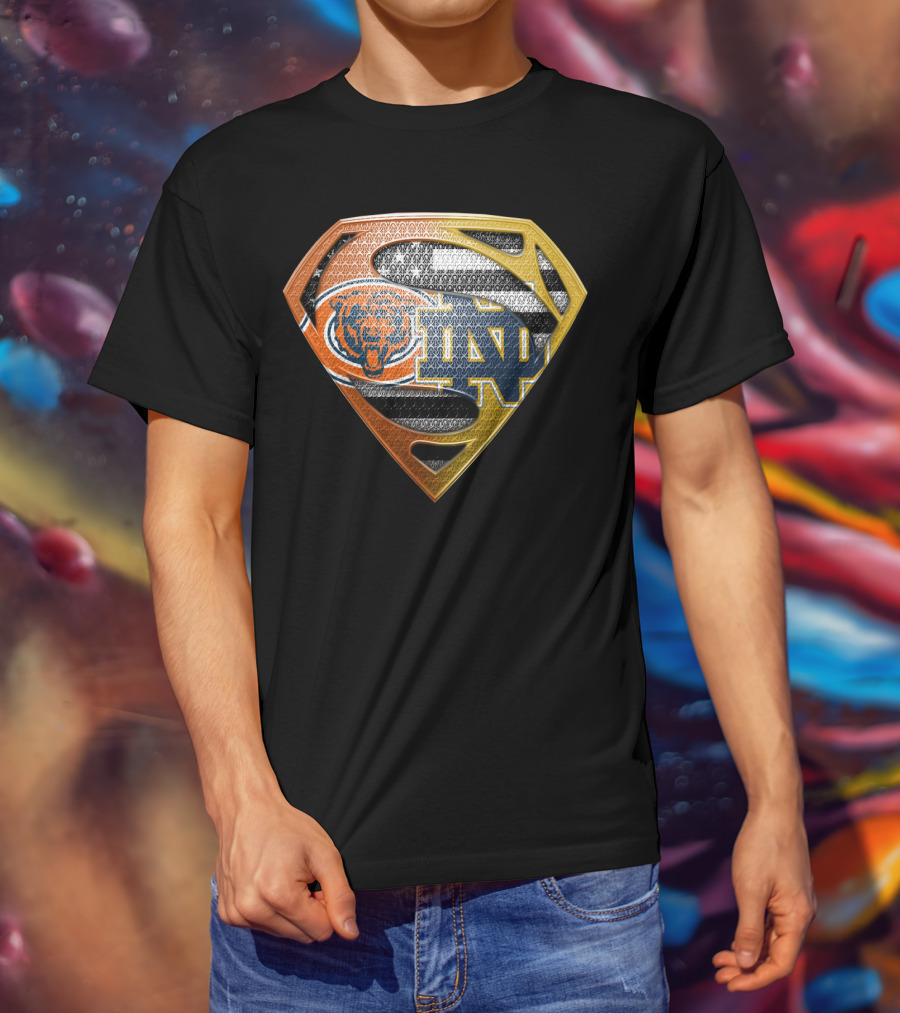Chicago Bears Notre Dame Fighting Irish Superman T-Shirt