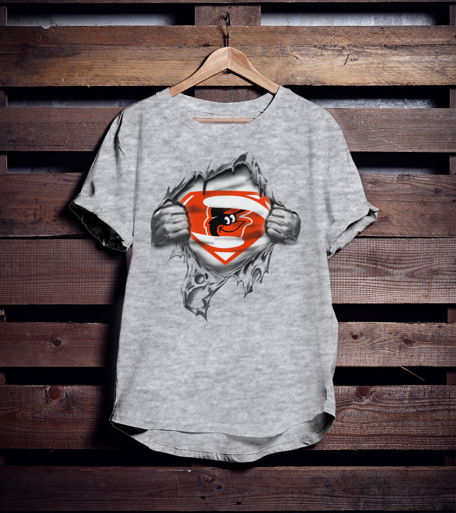 Baltimore Orioles Superman Logo Fan T-Shirt