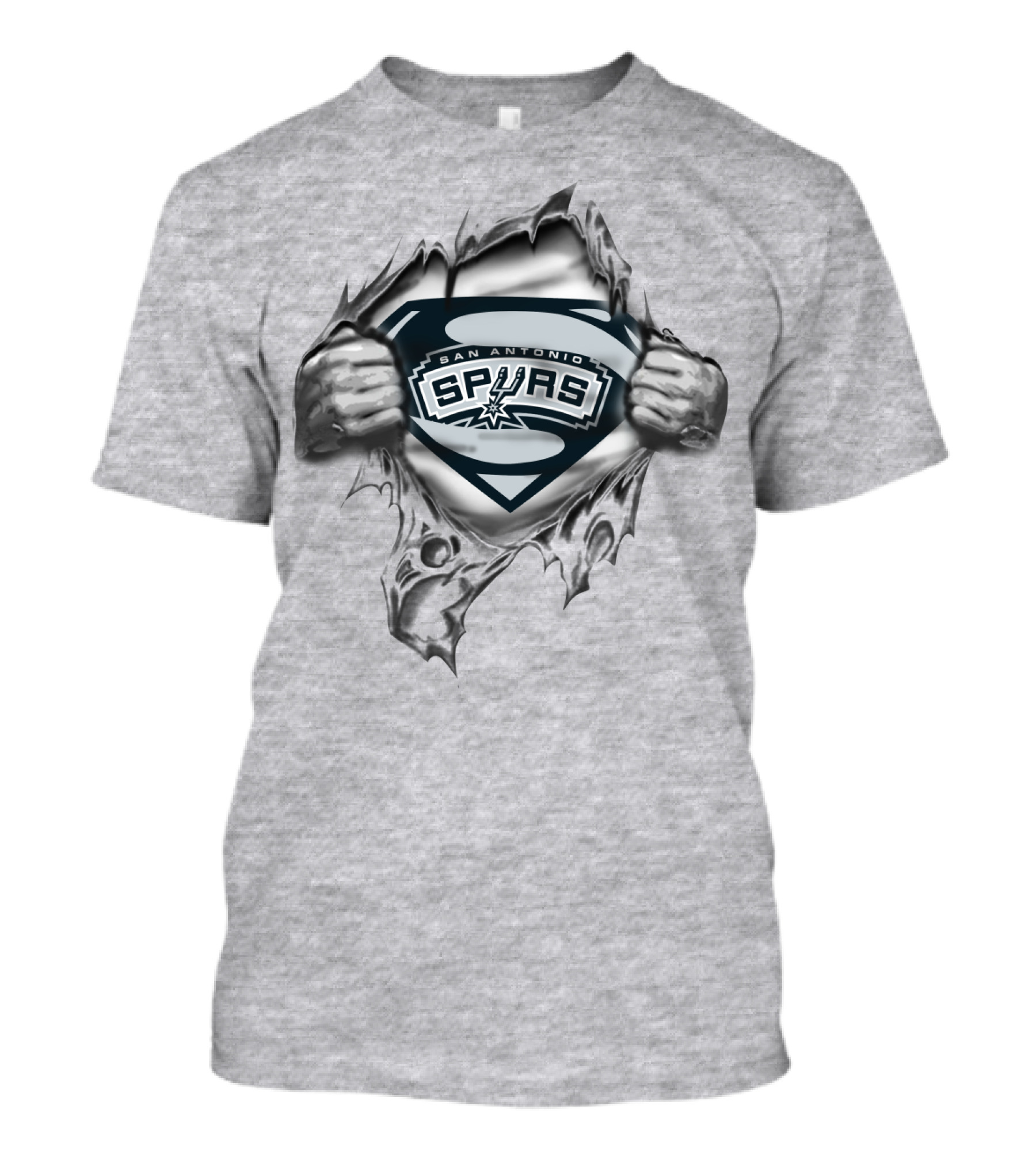 San Antonio Spurs Superman Logo Torn Superhero Hands T-Shirt