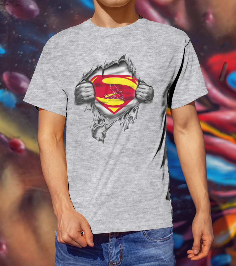 St. Louis Cardinals Superman Logo Peel-Away T-Shirt