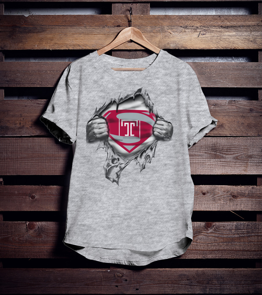 Temple University Superman Logo Tear T-Shirt