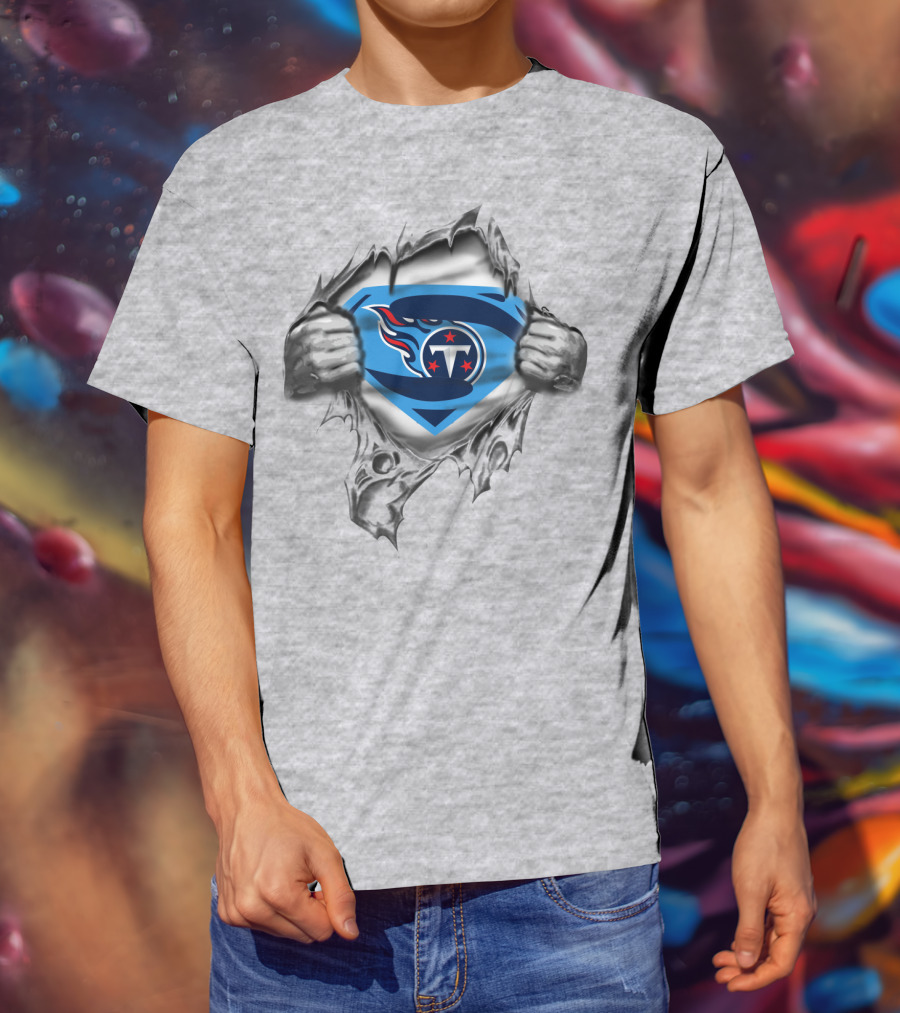 Superman Tennessee Titans Logo Fan Gear T-Shirt