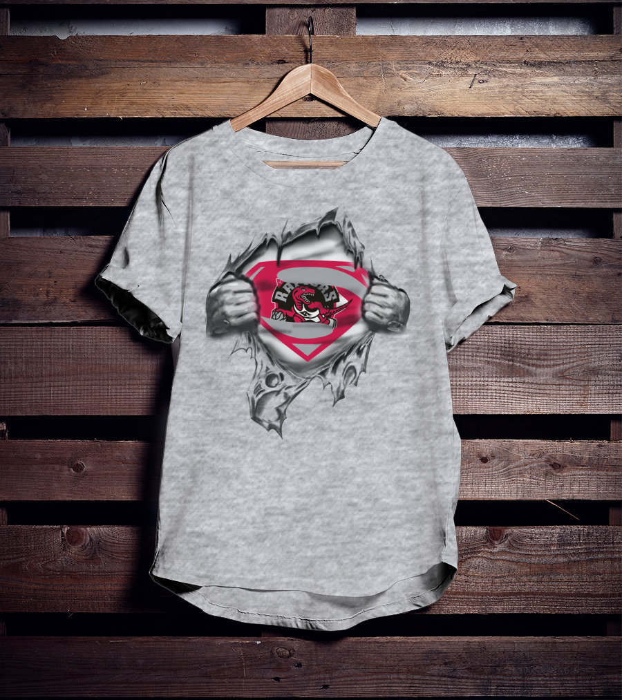 Raptors Superhero Logo Ripped Chest T-Shirt