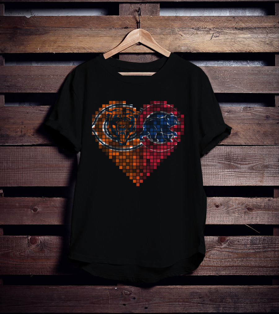 Chicago Bears Cubs Heart Rby 008 T-Shirt