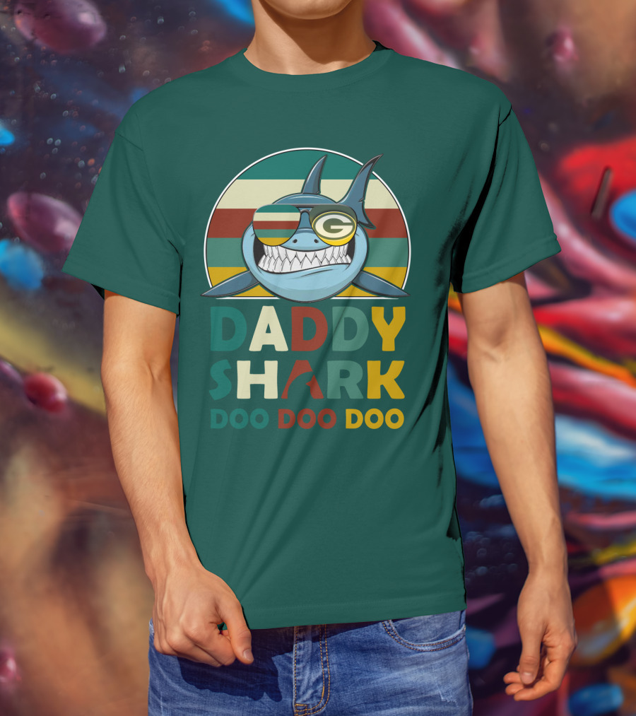 Daddy Shark Green Bay Packers Doo Doo Doo T-Shirt