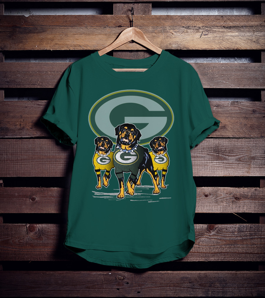 Green Bay Packers Rottweiler Trio T-Shirt
