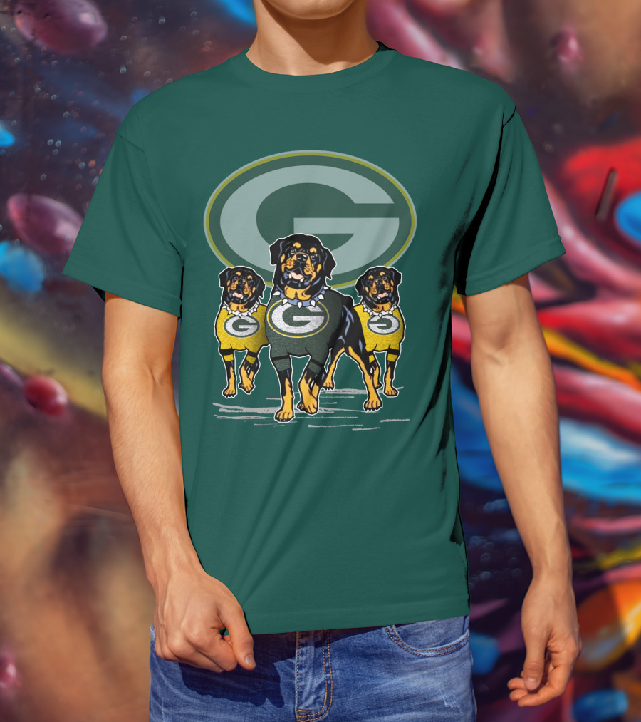 Green Bay Packers Rottweiler Trio T-Shirt