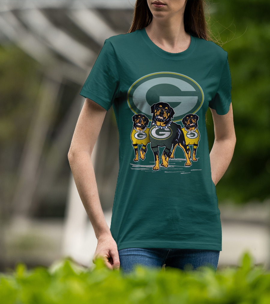 Green Bay Packers Rottweiler Trio T-Shirt