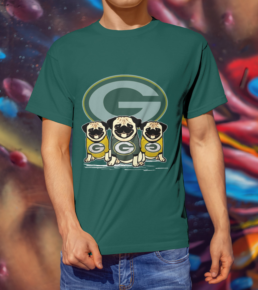 Green Bay Packers G Logo Pugs T-Shirt