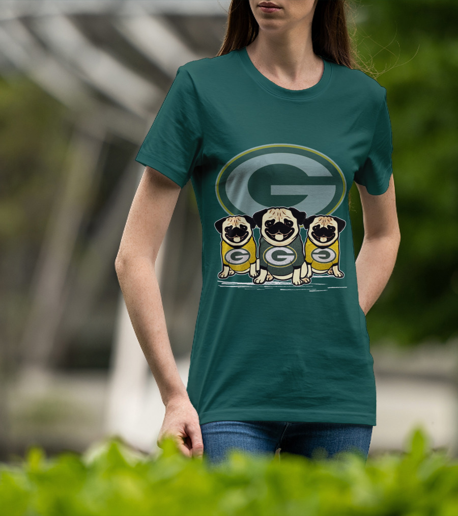 Green Bay Packers G Logo Pugs T-Shirt