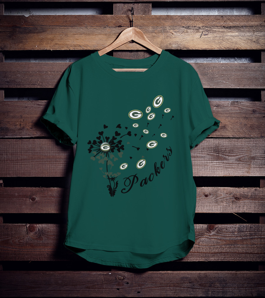 Packers Green Bay Hearts And Blossoms T-Shirt