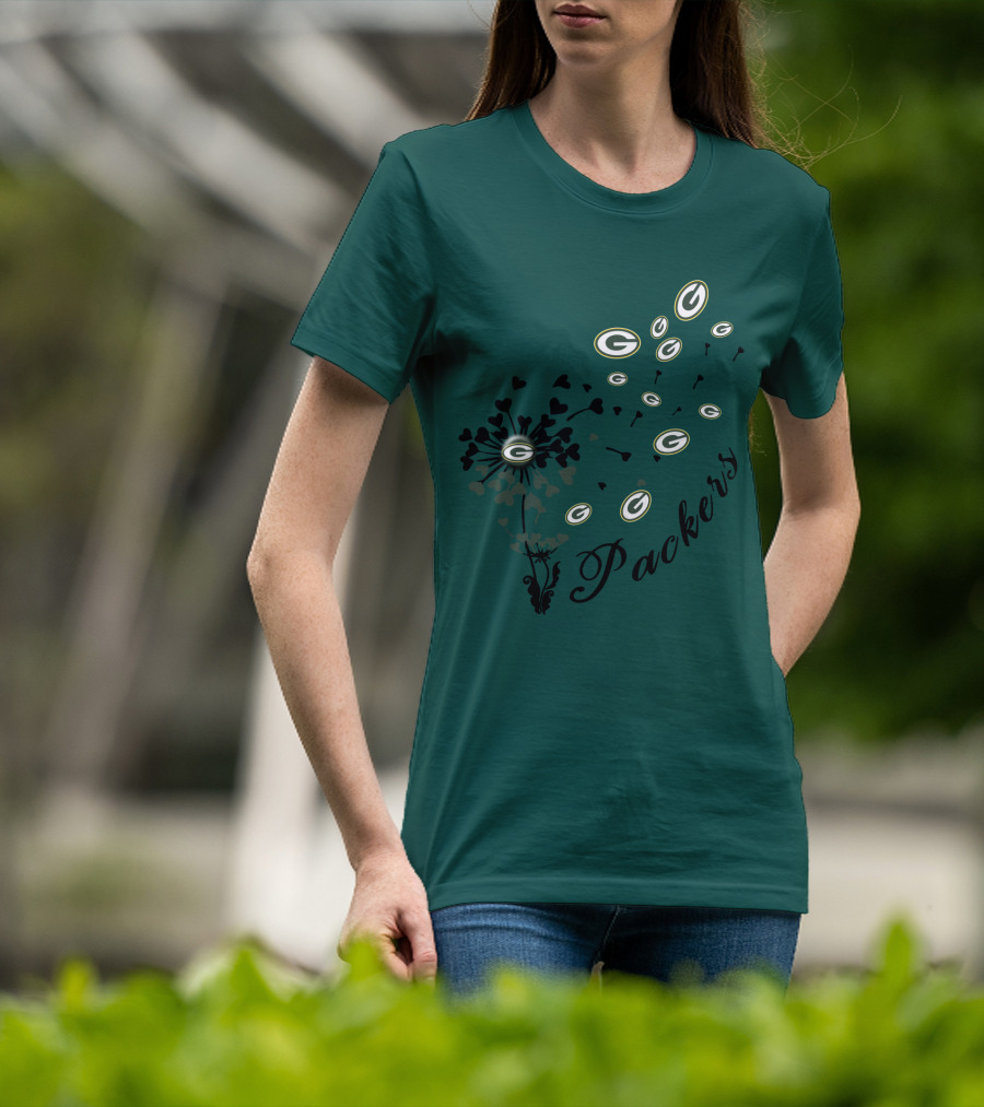 Packers Green Bay Hearts And Blossoms T-Shirt