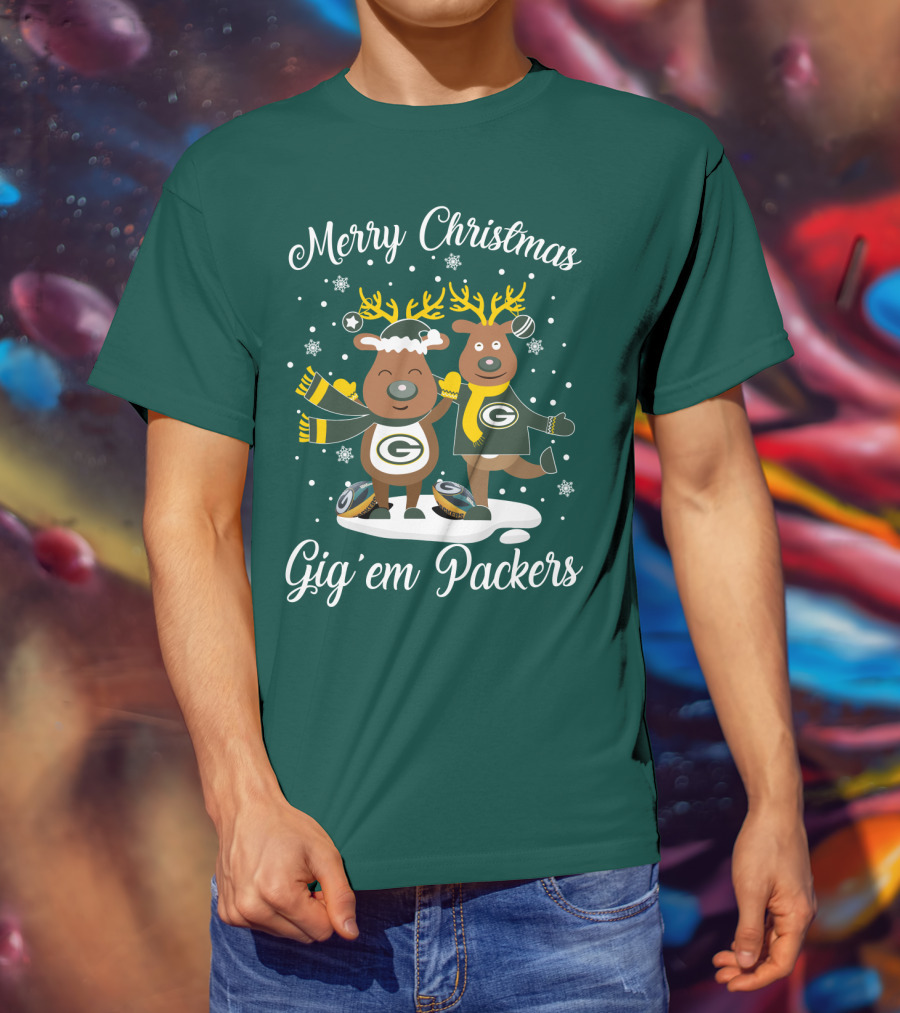 Merry Christmas Gig 'Em Green Bay Packers T-Shirt