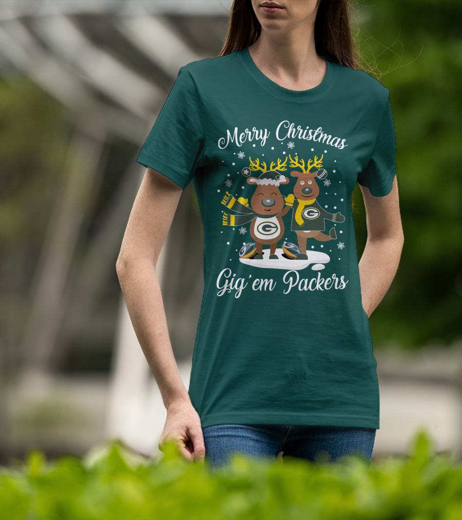 Merry Christmas Gig 'Em Green Bay Packers T-Shirt