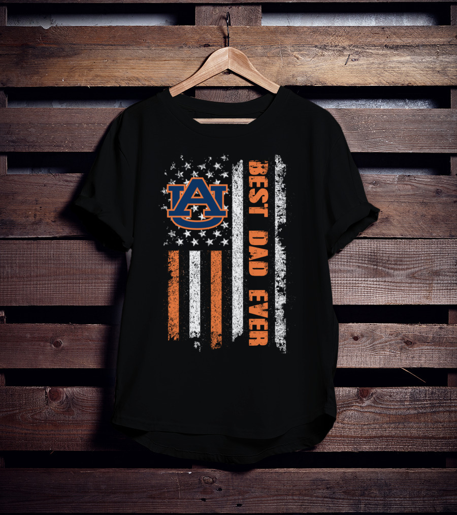 Auburn Tigers Best Dad Ever American Flag T-Shirt