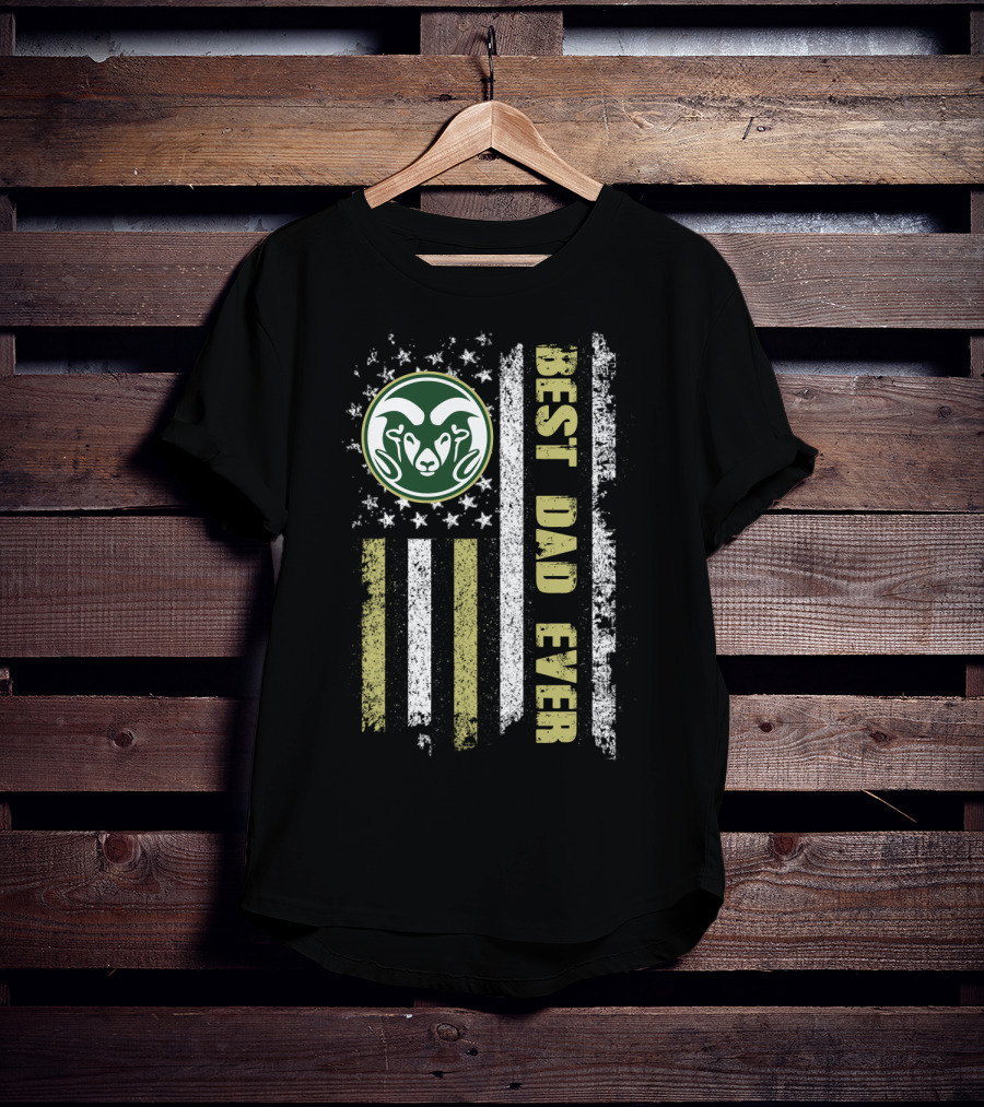 Best Dad Ever Evd 084 American Flag Ram T-Shirt