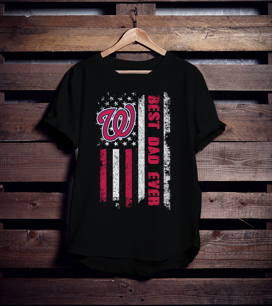 Evd 007 Washington Best Dad Ever American Flag T-Shirt