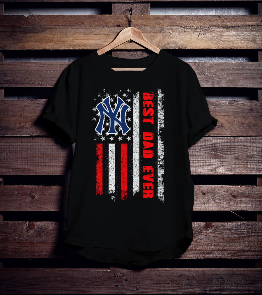 Ny Yankees Best Dad Ever American Flag Evd 105 T-Shirt