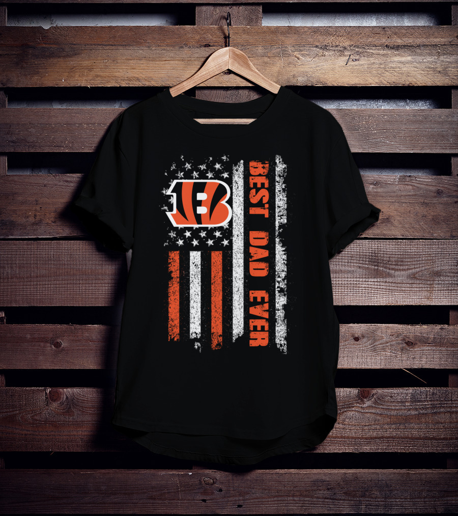 Bengals Best Dad Ever American Flag Evd T-Shirt