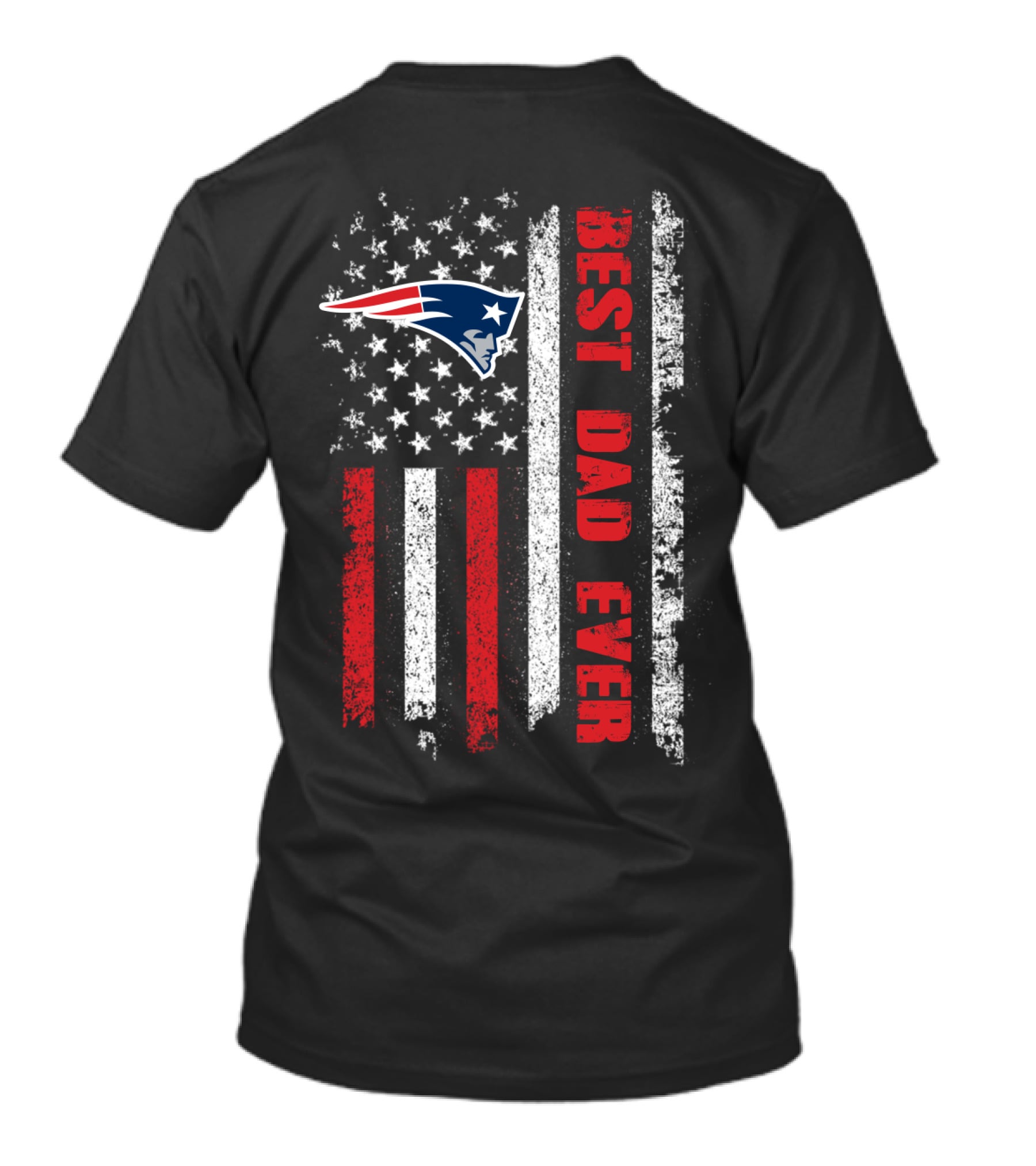 Best Dad Ever New England Patriots Usa Flag T-Shirt