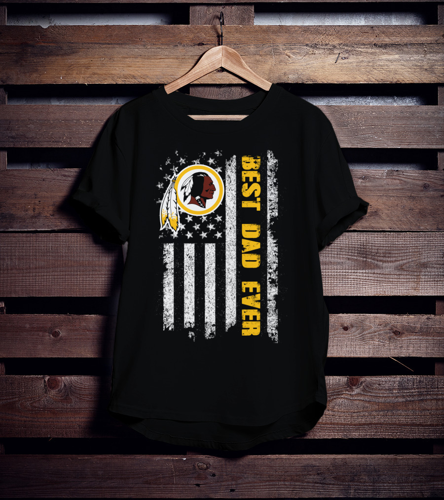 Best Dad Ever Evd 145 Washington Football Flag T-Shirt
