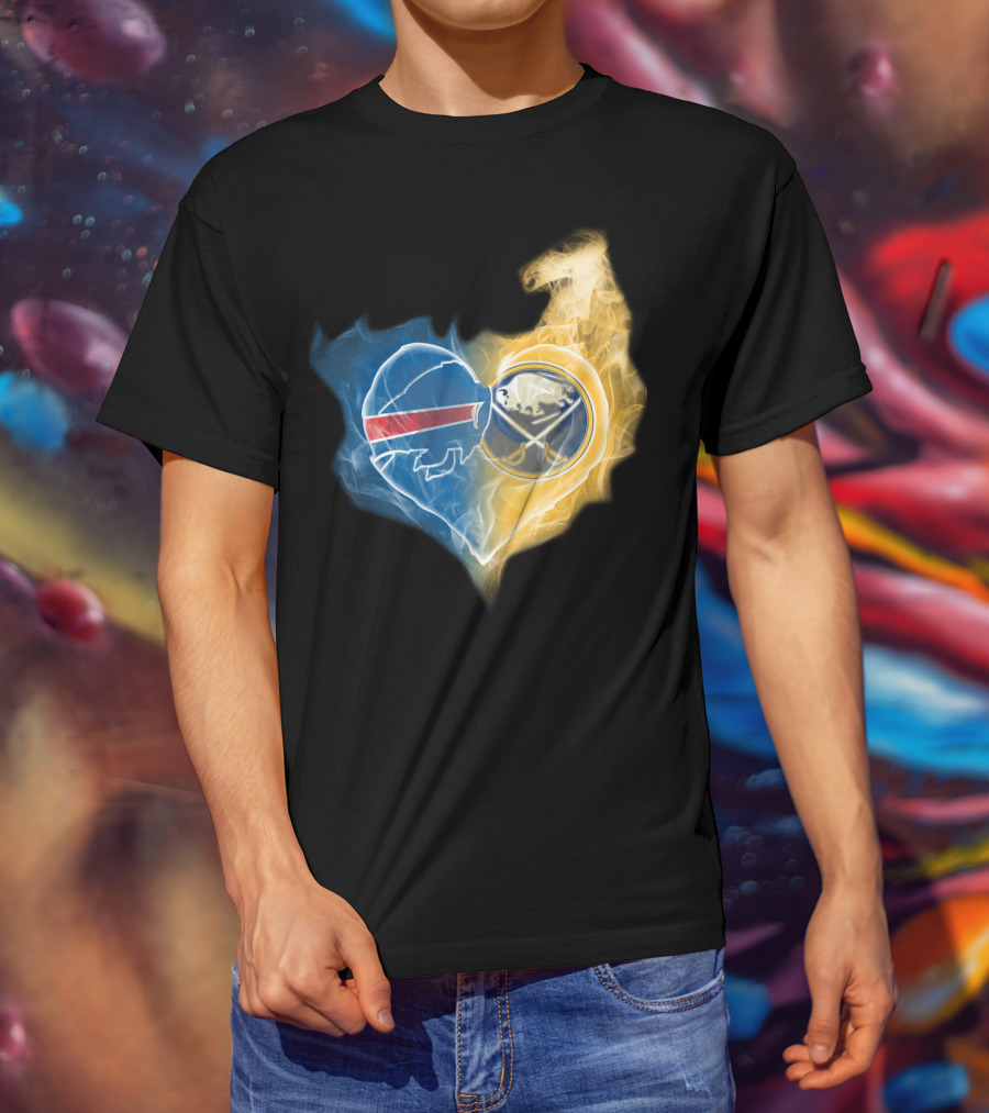 Buffalo Bills Sabres Heart Combination T-Shirt