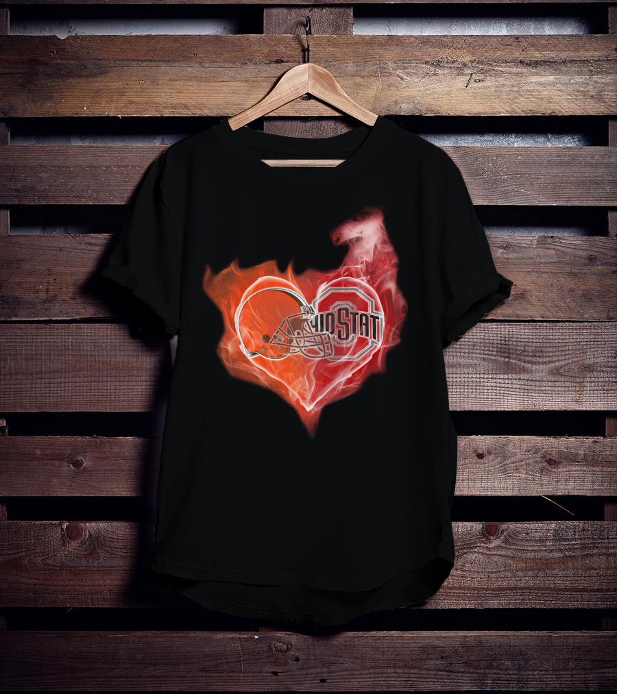 Ohio State Helmet Heart T-Shirt