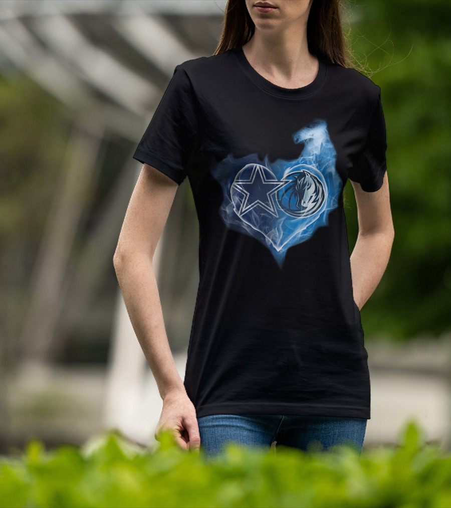 Dallas Cowboys And Dallas Mavericks Heart T-Shirt