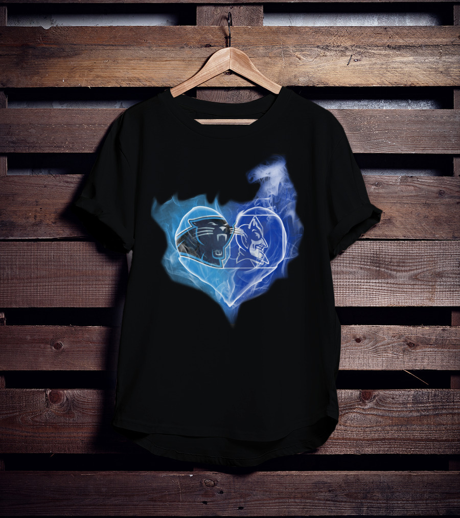 Panthers Blue Devils Heart T-Shirt