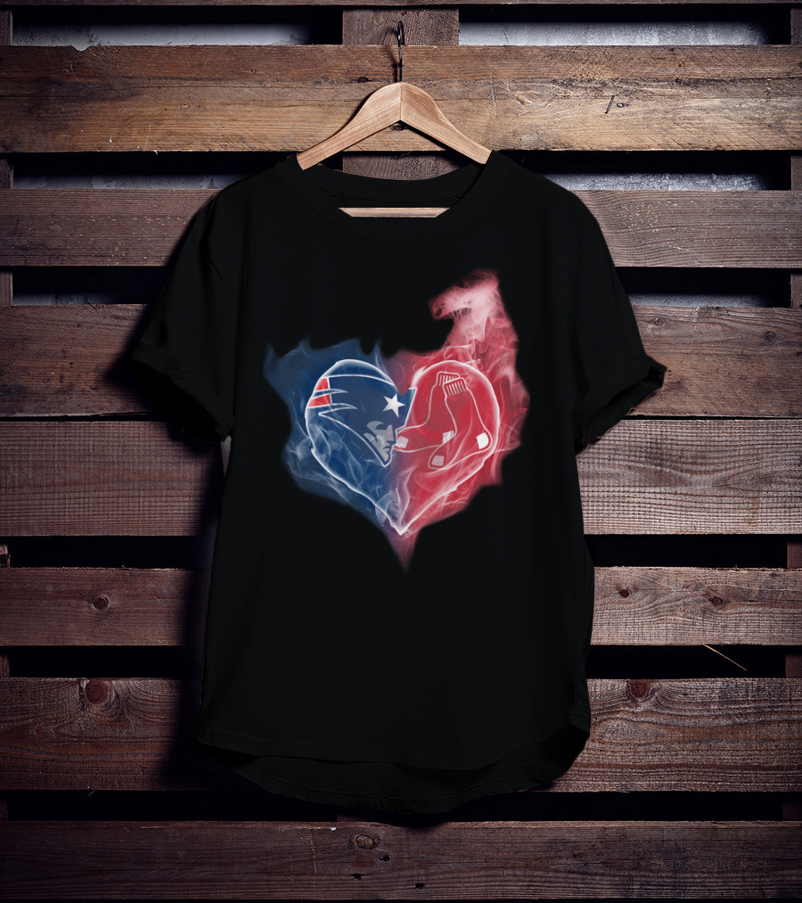 Patriots Red Sox Heart Fusion T-Shirt