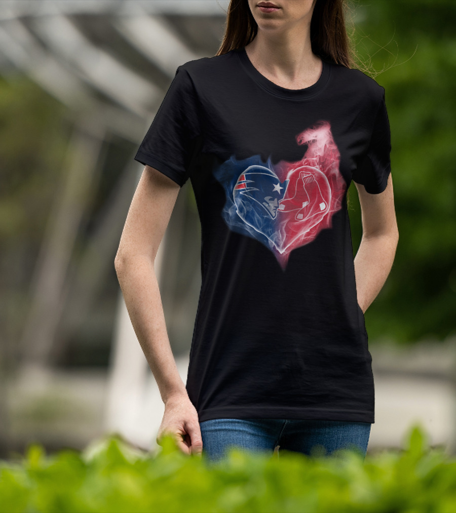 Patriots Red Sox Heart Fusion T-Shirt